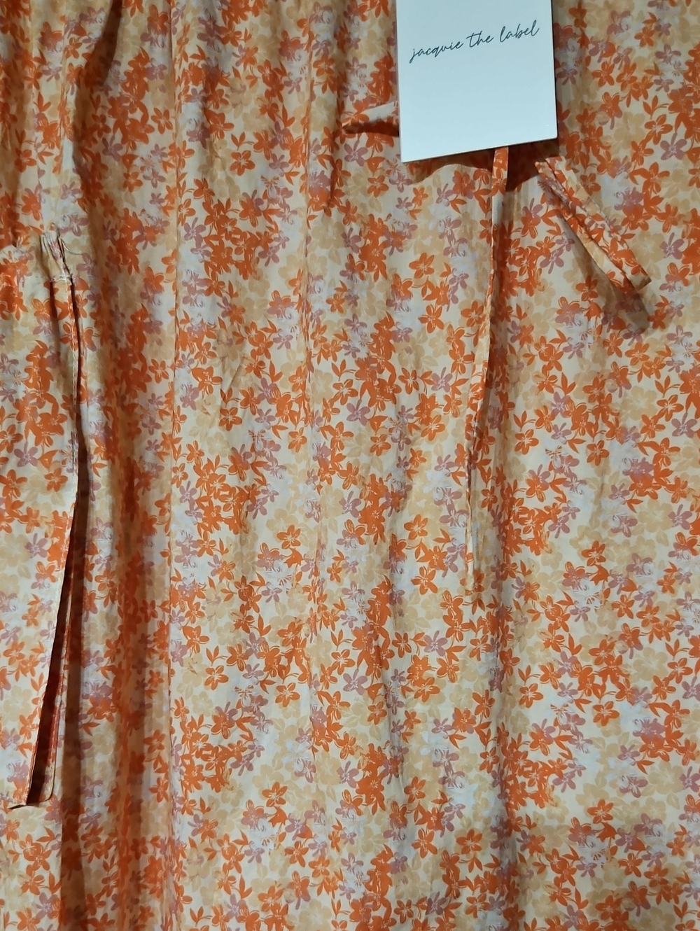 Anthropologie Jacquie The Label Cream Orange Pink Floral Maxi Skirt Pockets NWT - Picture 4 of 4